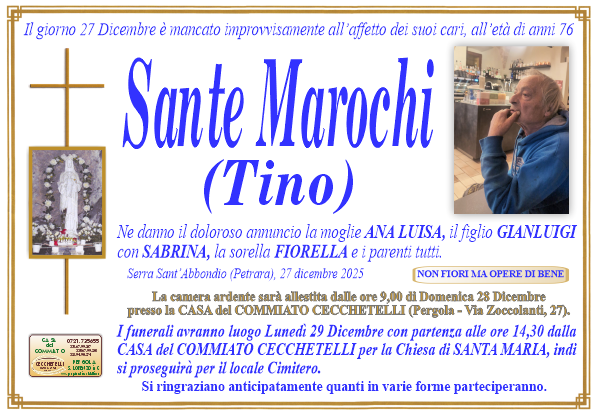 manifesto funebre di Marochi Sante