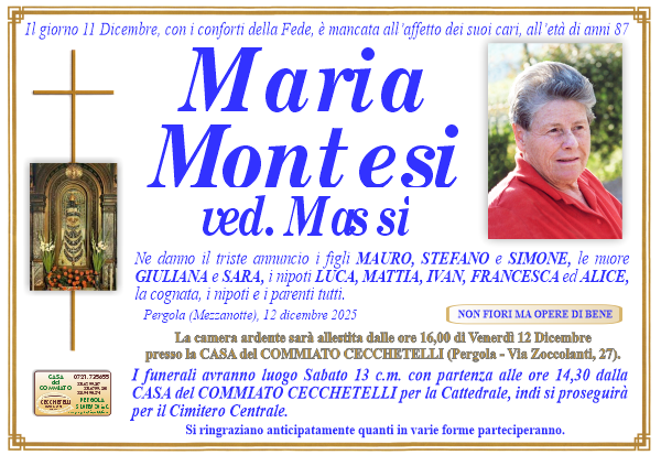 manifesto funebre di Montesi Maria