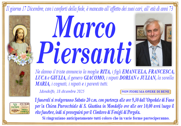 Necrologio di Marco Piersanti