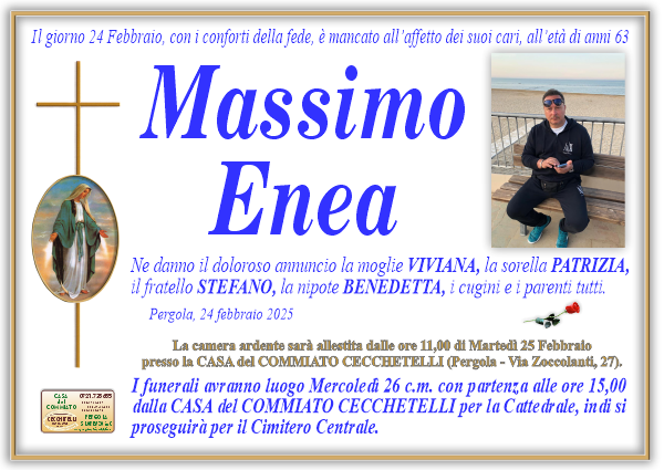 manifesto funebre di Enea Massimo