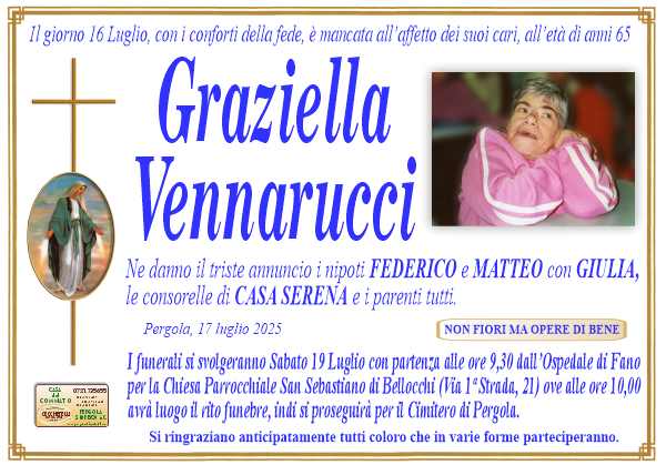Necrologio di Graziella Vennarucci