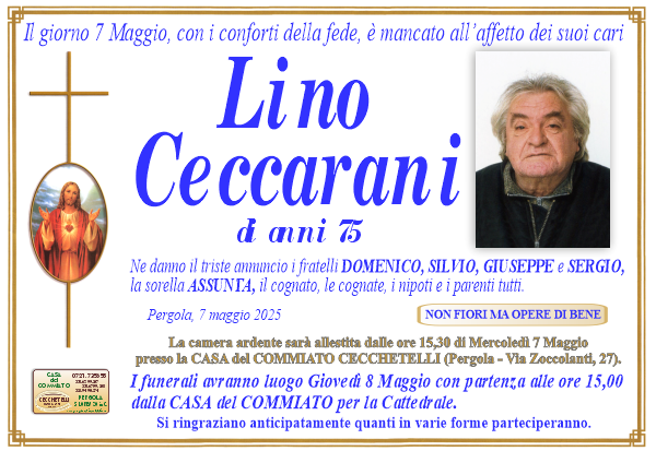 manifesto funebre di Ceccarani Lino