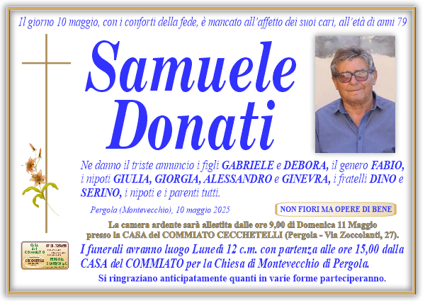Necrologio di Samuele Donati