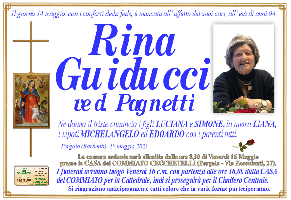 Necrologio di Rina Guiducci