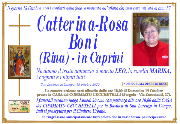 Necrologio di Catterina-Rosa Boni