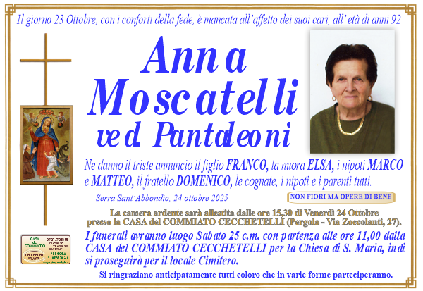 Necrologio di Anna Moscatelli