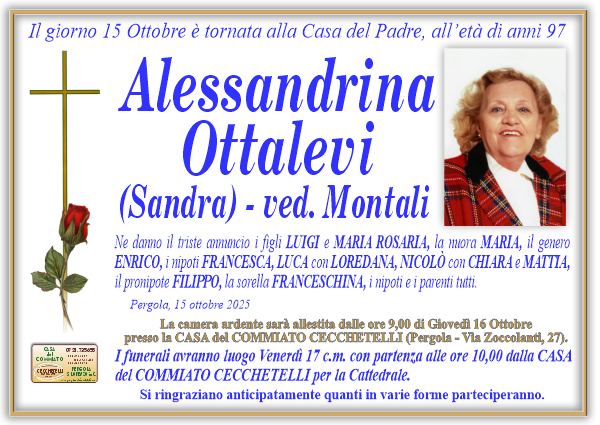 manifesto funebre di Ottalevi Alessandrina