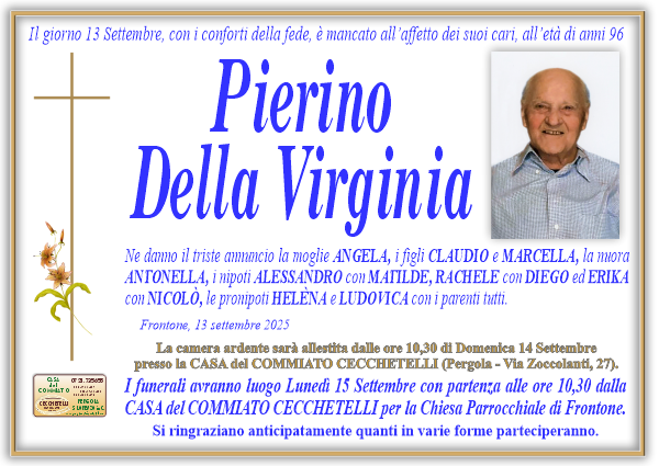 Necrologio di Pierino  Della Virginia
