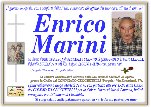 Necrologio di Enrico Marini