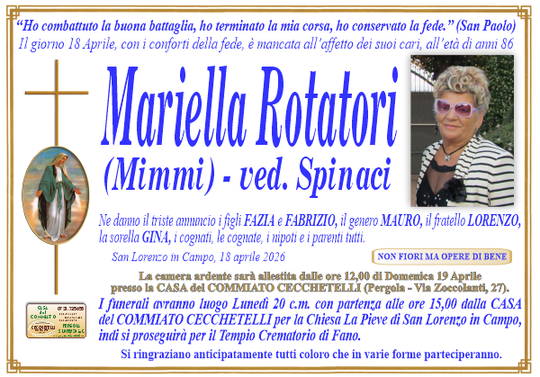 Necrologio di Mariella Rotatori