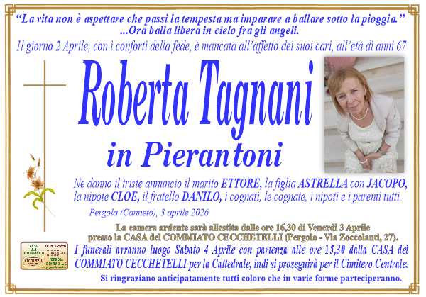Necrologio di Roberta Tagnani