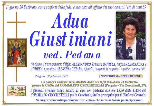 Necrologio di Adua Giustiniani
