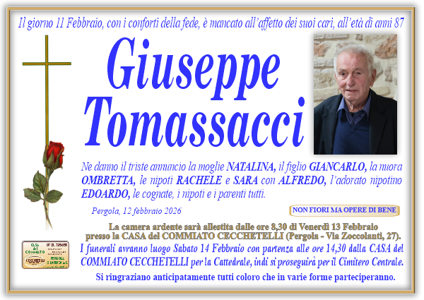 Necrologio di Giuseppe Tomassacci