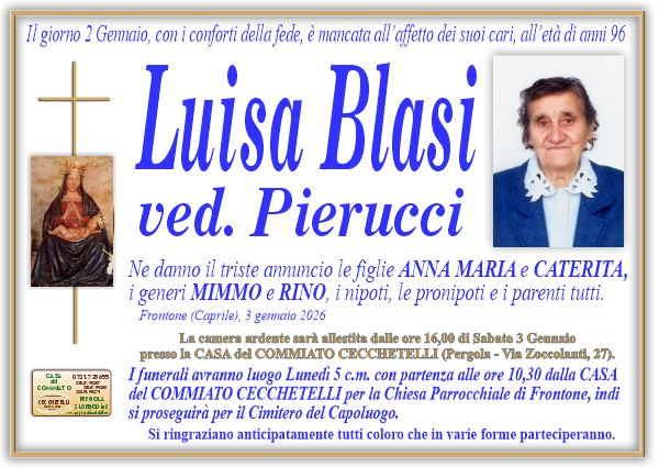 manifesto funebre di Blasi Luisa