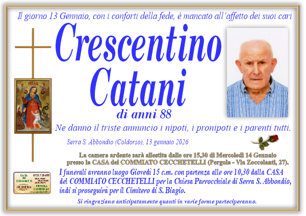 manifesto funebre di Catani Crescentino