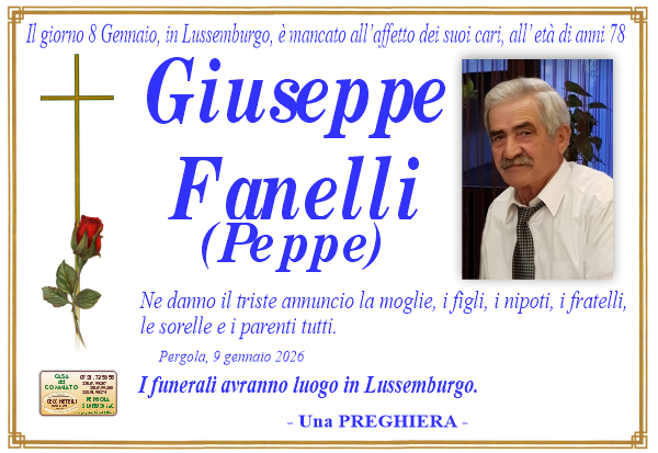 manifesto funebre di Fanelli Giuseppe