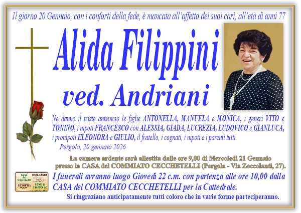 Necrologio di Alida Filippini