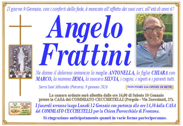 manifesto funebre di Frattini Angelo