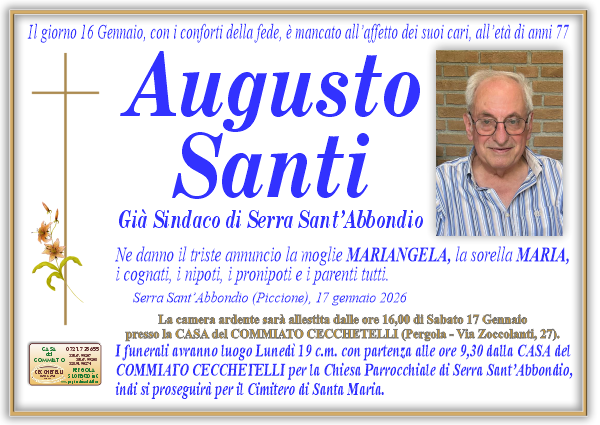 manifesto funebre di Santi Augusto