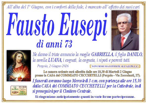 Necrologio di Fausto Eusepi