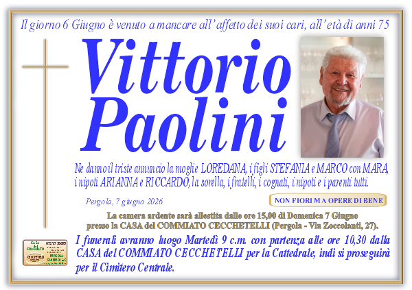 Necrologio di Vittorio Paolini