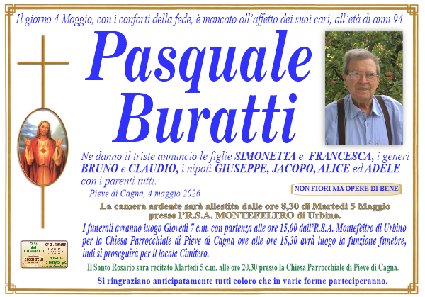manifesto funebre di Buratti Pasquale