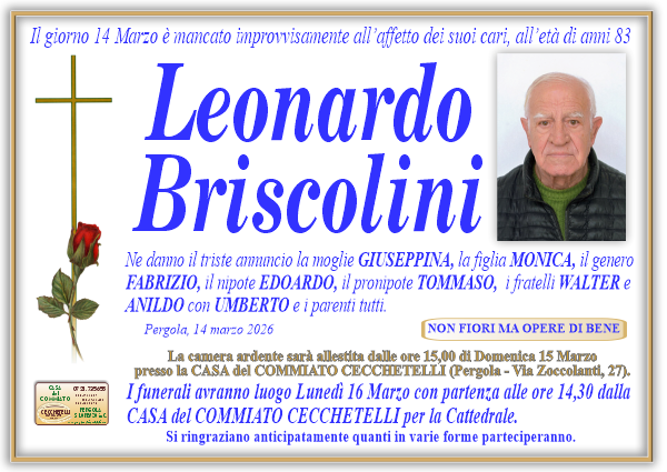 manifesto funebre di Briscolini Leonardo