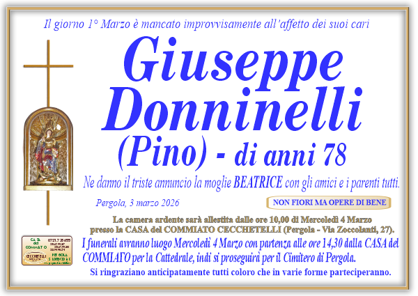 Necrologio di Giuseppe Donninelli