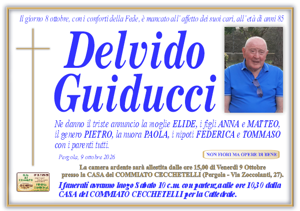 manifesto funebre di Guiducci Delvido