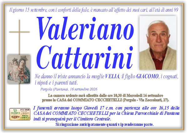 Necrologio di Valeriano Cattarini