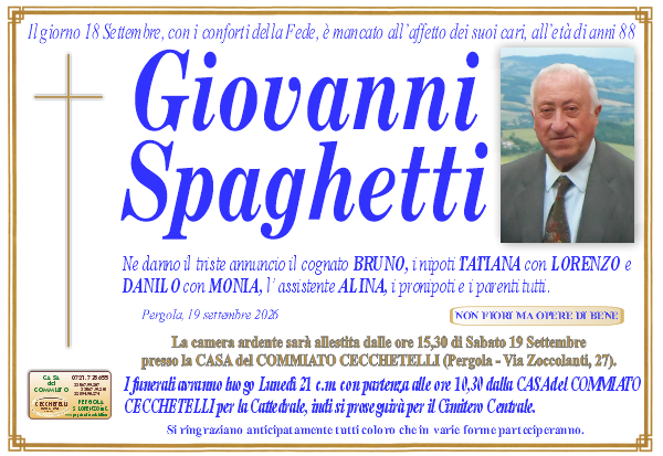 Necrologio di Giovanni Spaghetti